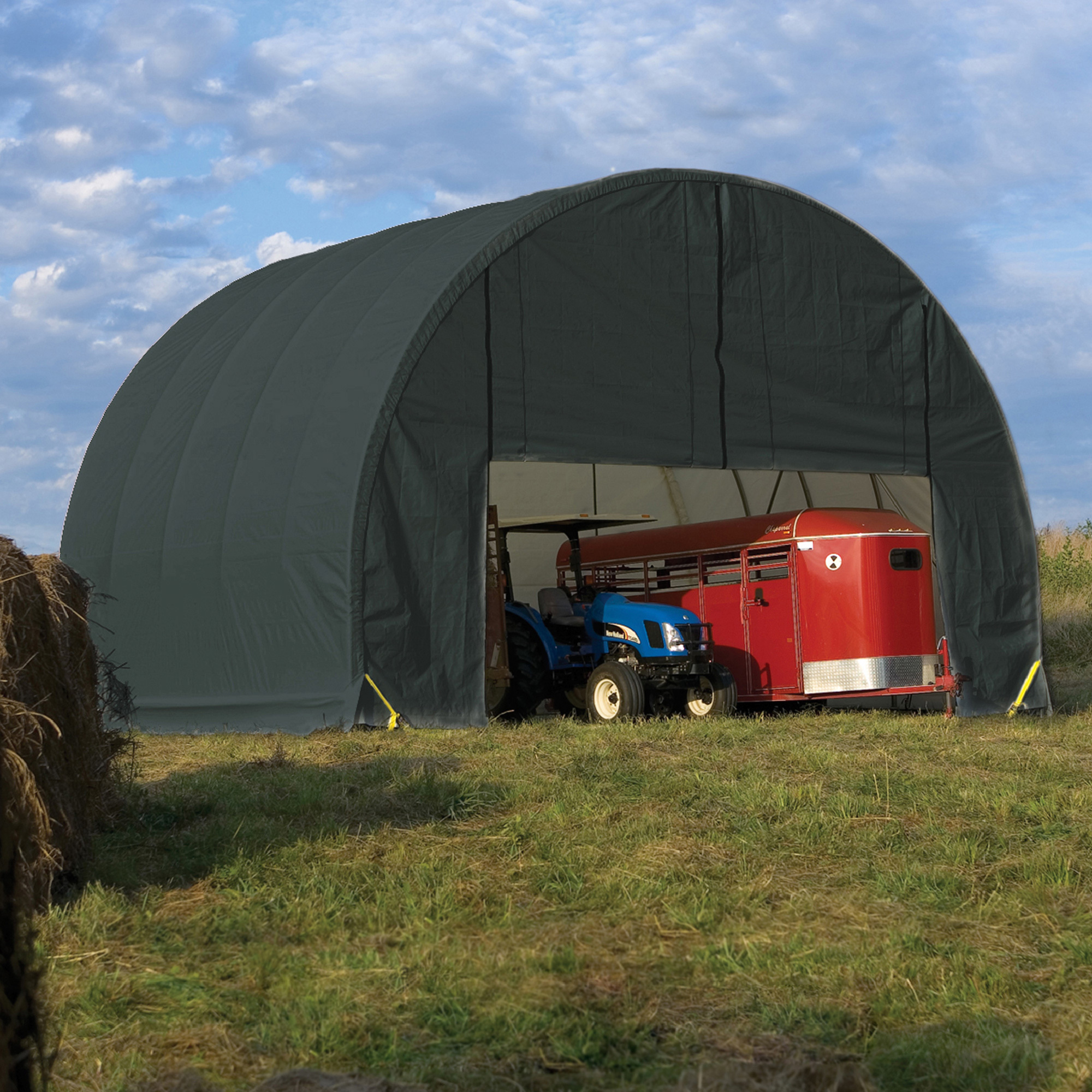 ShelterLogic ShelterTech Garage, Green, 20ft.L x 12ft.W x 10ft.H, Model# PEBACA0204F01202010